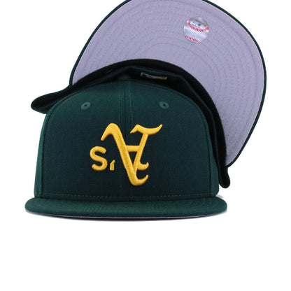 Oakland Athletics Dark Green Upside Down New Era 59Fifty Fitted