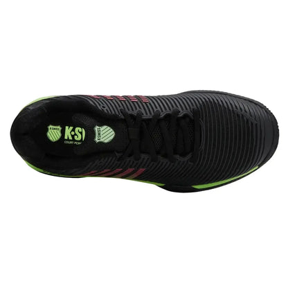Men's Hypercourt Express 2 Clay Tennis Shoes Black and Soft Neon Green