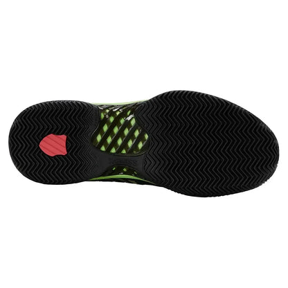 Men's Hypercourt Express 2 Clay Tennis Shoes Black and Soft Neon Green