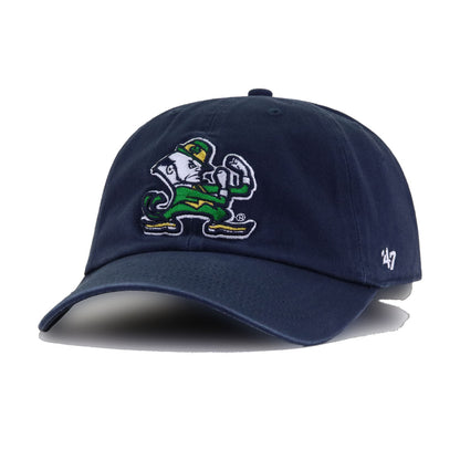 Notre Dame University Fighting Irish Navy Leprechaun 47 Brand Clean Up Dad Hat