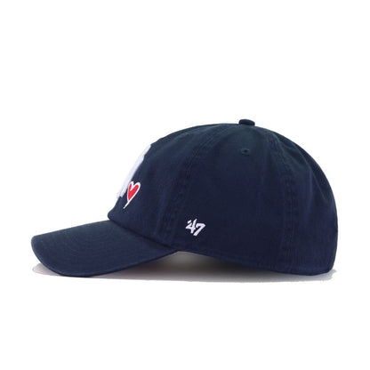 New York Yankees Navy Heart 47 Brand Clean Up Dad Hat