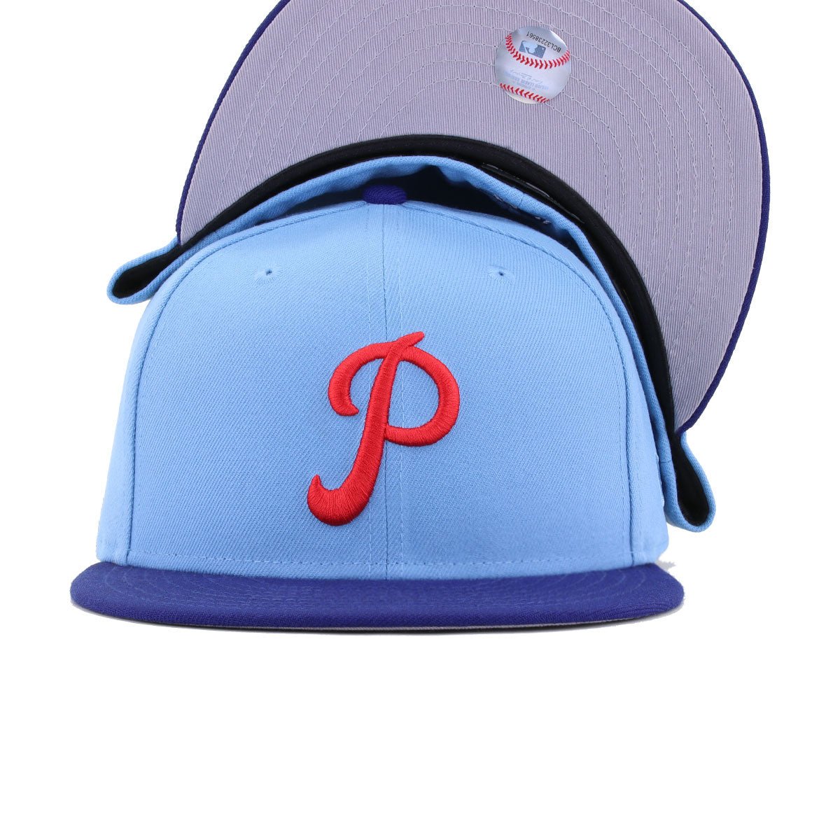 Philadelphia Phillies Sky Blue Dark Royal Blue 1950 New Era 59Fifty Fitted