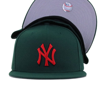 New York Yankees Dark Green Radiant Red New Era 59Fifty Fitted