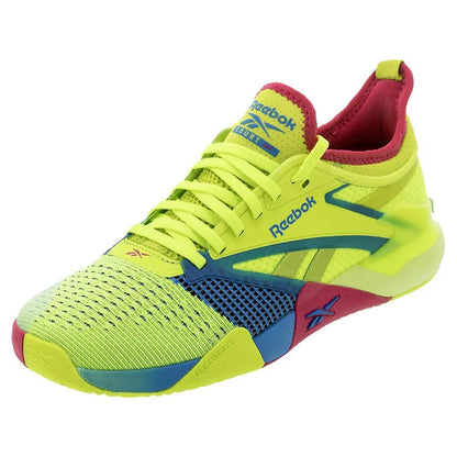 Unisex Nano Court Shoes Digital Lime and Aqua-Footwear-Reebok-100208444-F2401-X-Tennis Express