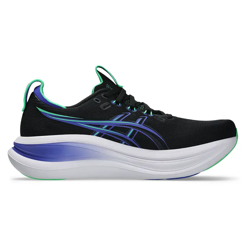 Men's Gel-Nimbus 28 Running Shoes Black and Cobalt Burst
