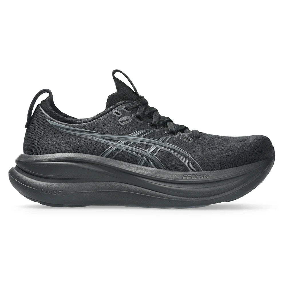 Women's Gel-Nimbus 28 Running Shoes Black and Graphite Grey