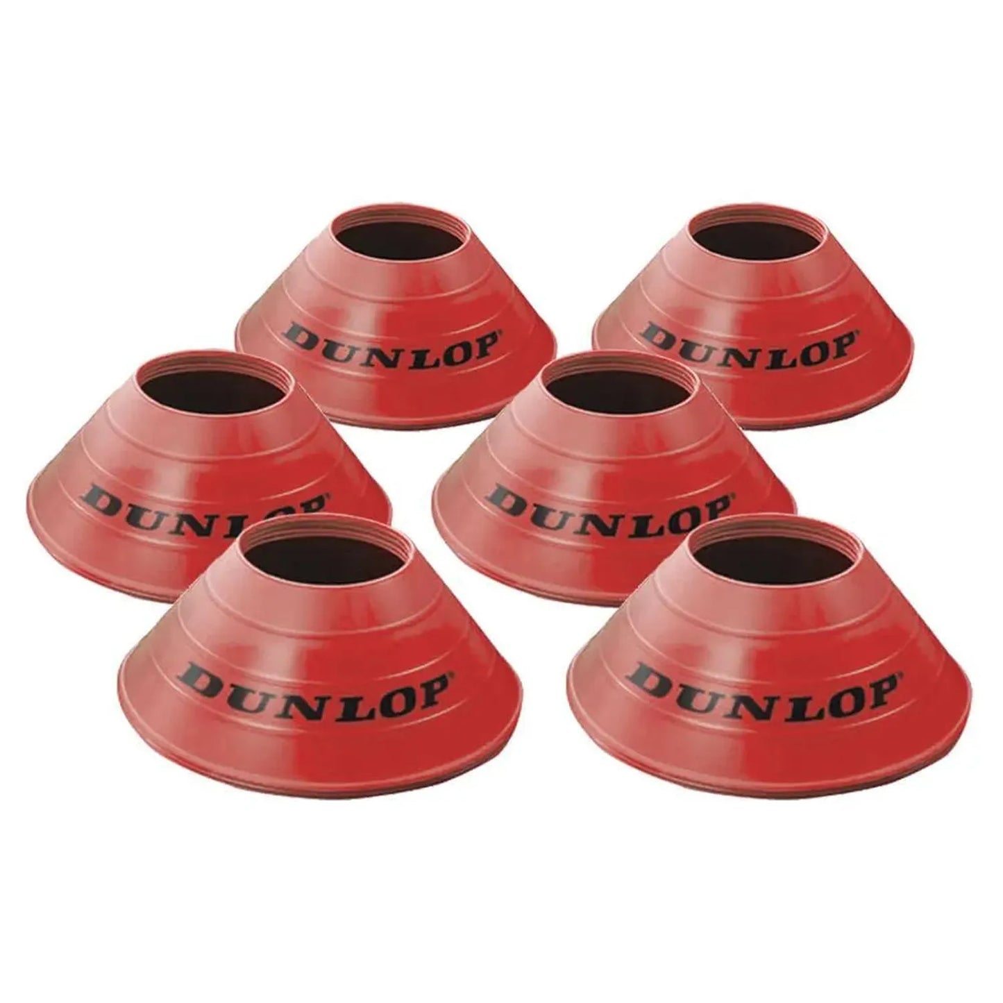 Tennis Training Cones 6 Pack Red-Training Equipment-Dunlop-103918-DEFAULT-L-Tennis Express