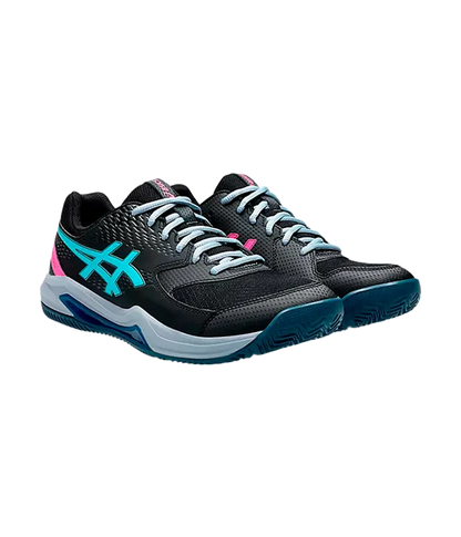 Padel Shoes Asics Gel-Dedicate 8 Black/Energy Aqua
