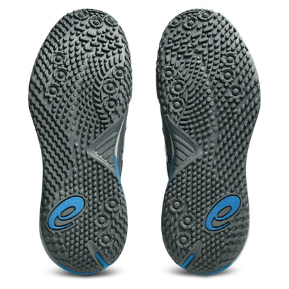 Men's GEL-Resolution X Omnicourt 2E Width Tennis Shoes Steel Grey and Pure Silver