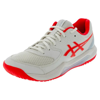 Women's GEL-Dedicate 8 Pickleball Shoes Cream and Flash Red-Footwear-Asics-1042A236-103F25copy-Tennis Express