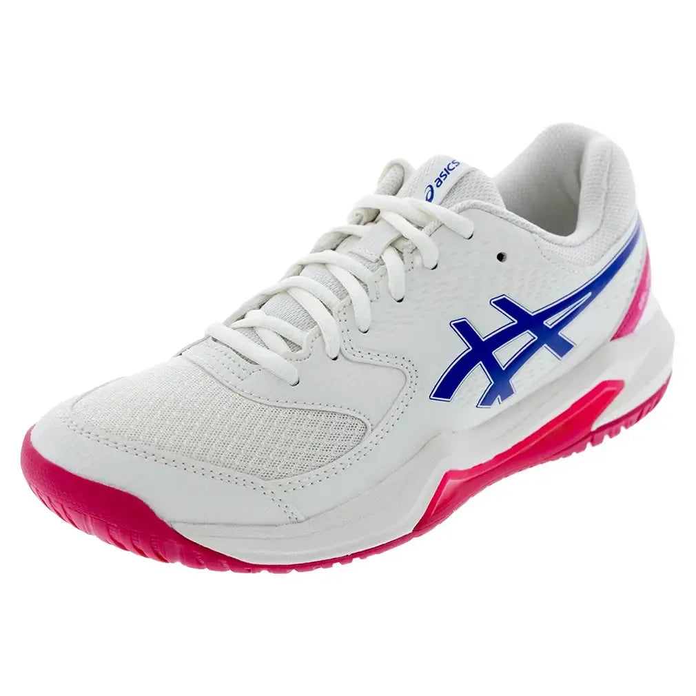 Women's GEL-Dedicate 8 Tennis Shoes Cream and Dark Cobalt-Footwear-Asics-1042A237-105F25copy-Tennis Express