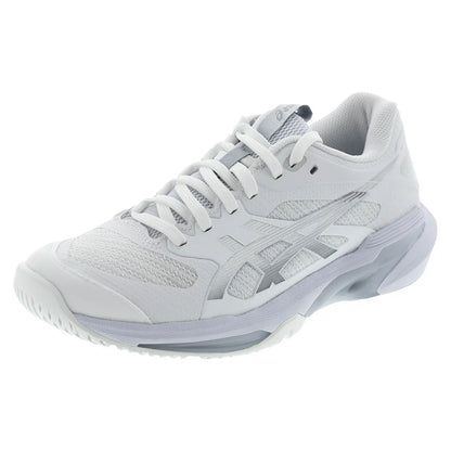 Women's Solution Speed FF 4 Tennis Shoes White and Pure Silver-Footwear-Asics-8-WHITE/PR_SV, [current_file_name-Tennis Express