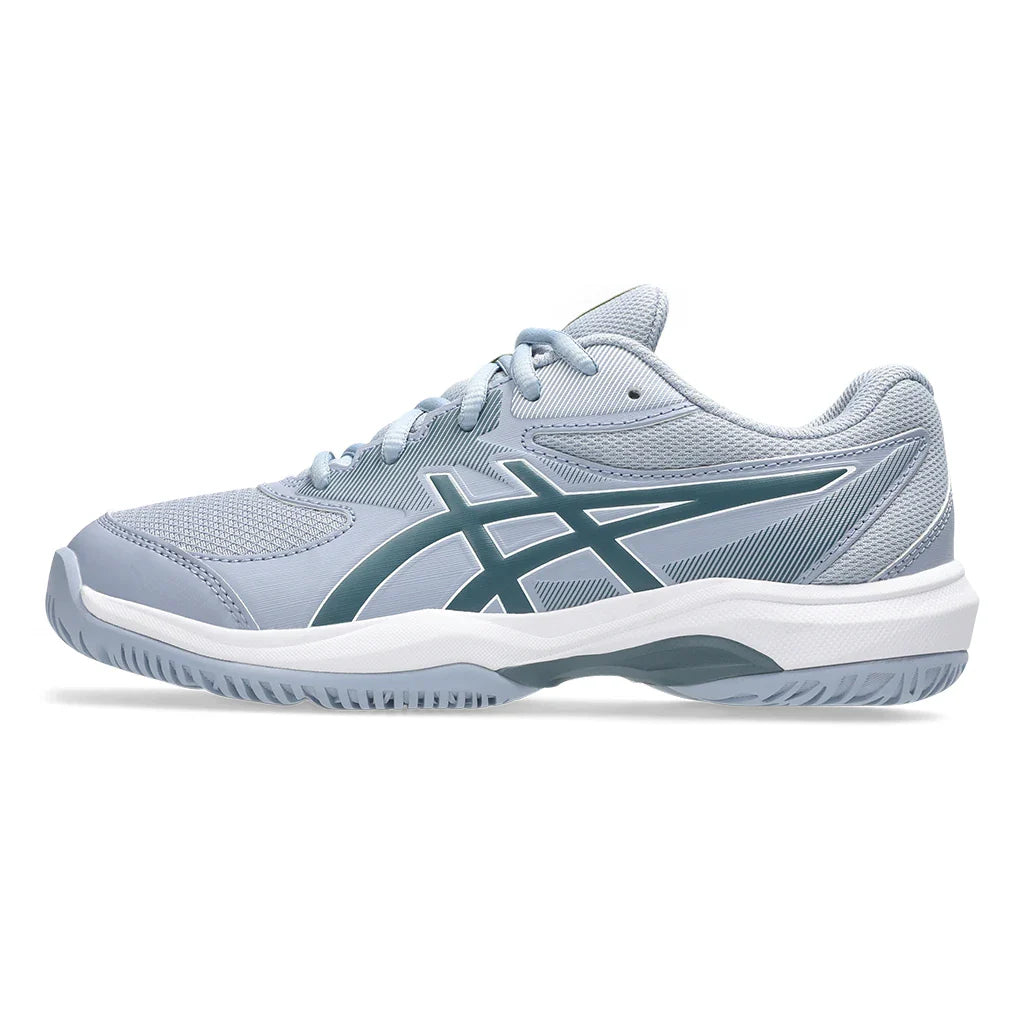 Juniors' GEL-Game GS Tennis Shoes Grey Blue and Ironclad