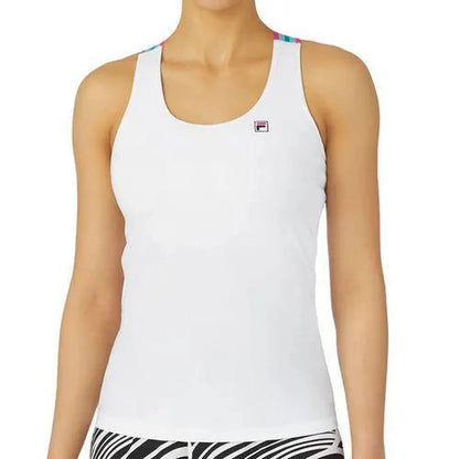 Women's Tie Breaker Cross Back Tennis Tank-Apparel-Fila-108185-100_WHITE-L-2-[Sku]-Tennis Express