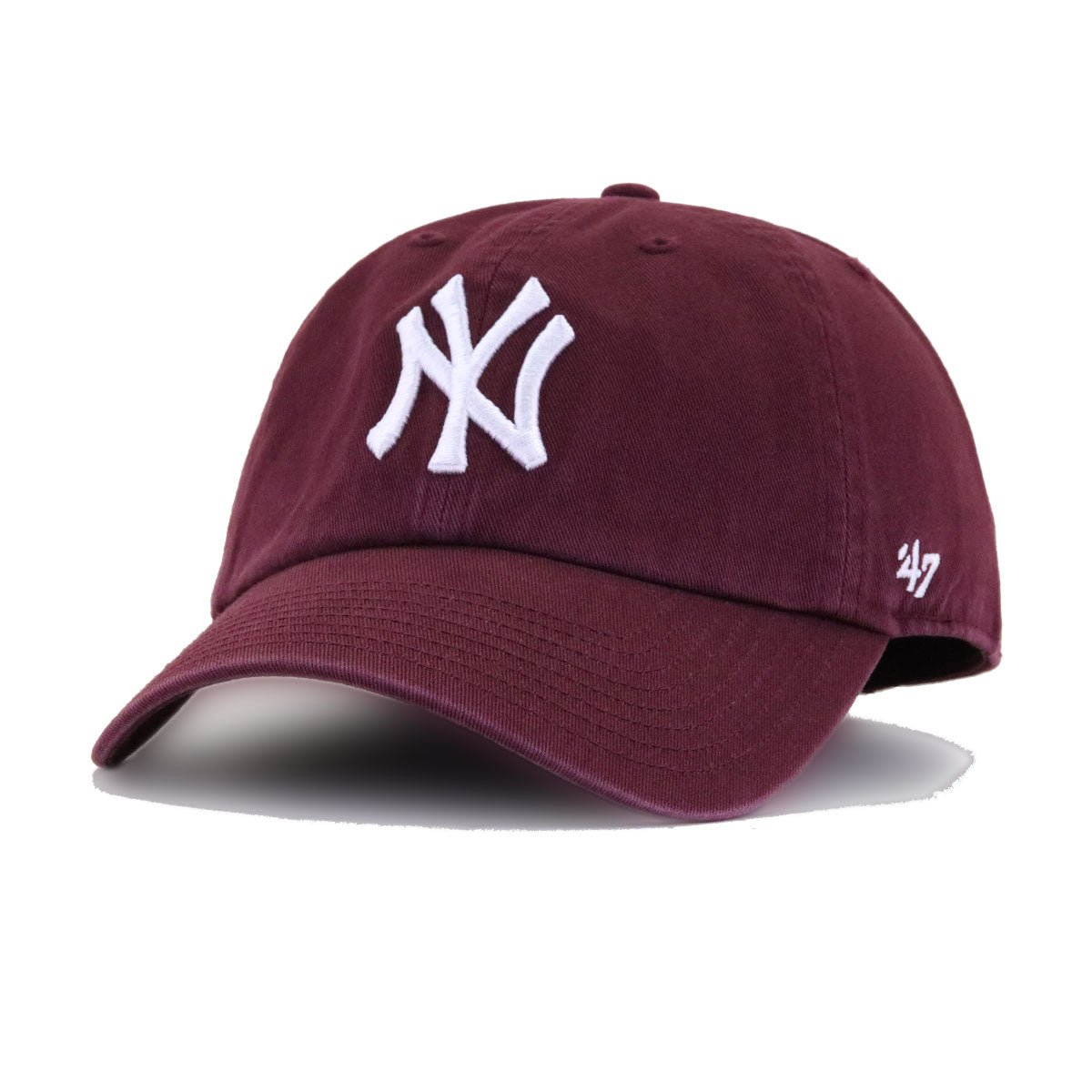 New York Yankees Dark Maroon 47 Brand Clean Up Dad Hat