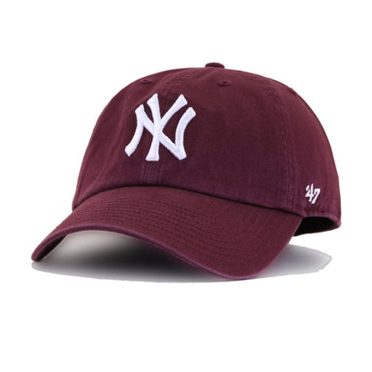 New York Yankees Dark Maroon 47 Brand Clean Up Dad Hat