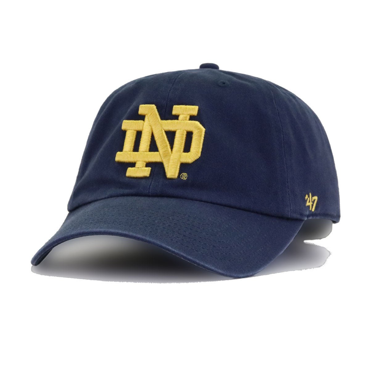Notre Dame University Fighting Irish Navy 47 Brand Clean Up Dad Hat