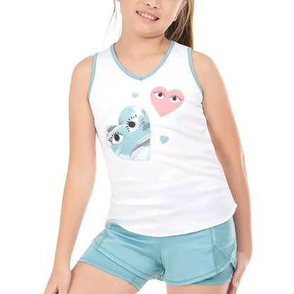 Girl's Love Me Rib Tennis Tank White-Apparel-Lucky In Love-110242-DEFAULT-L-1-[Sku]-Tennis Express