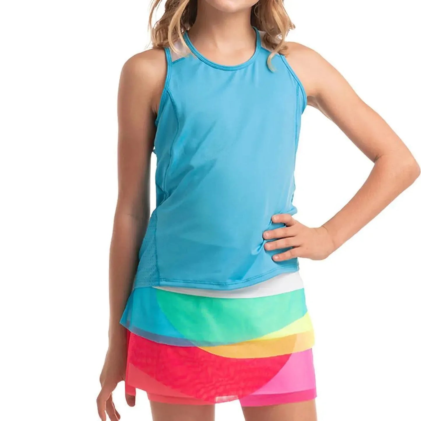 Girl's Tiebreak Tennis Tank Parrot-Apparel-Lucky In Love-111226-DEFAULT-L-Tennis Express