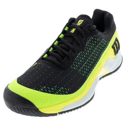 Men's Rush Pro Extra Duty Tennis Shoes Black and Safety Yellow-Footwear-Wilson-111311-DEFAULT-L-1-[Sku]-Tennis Express