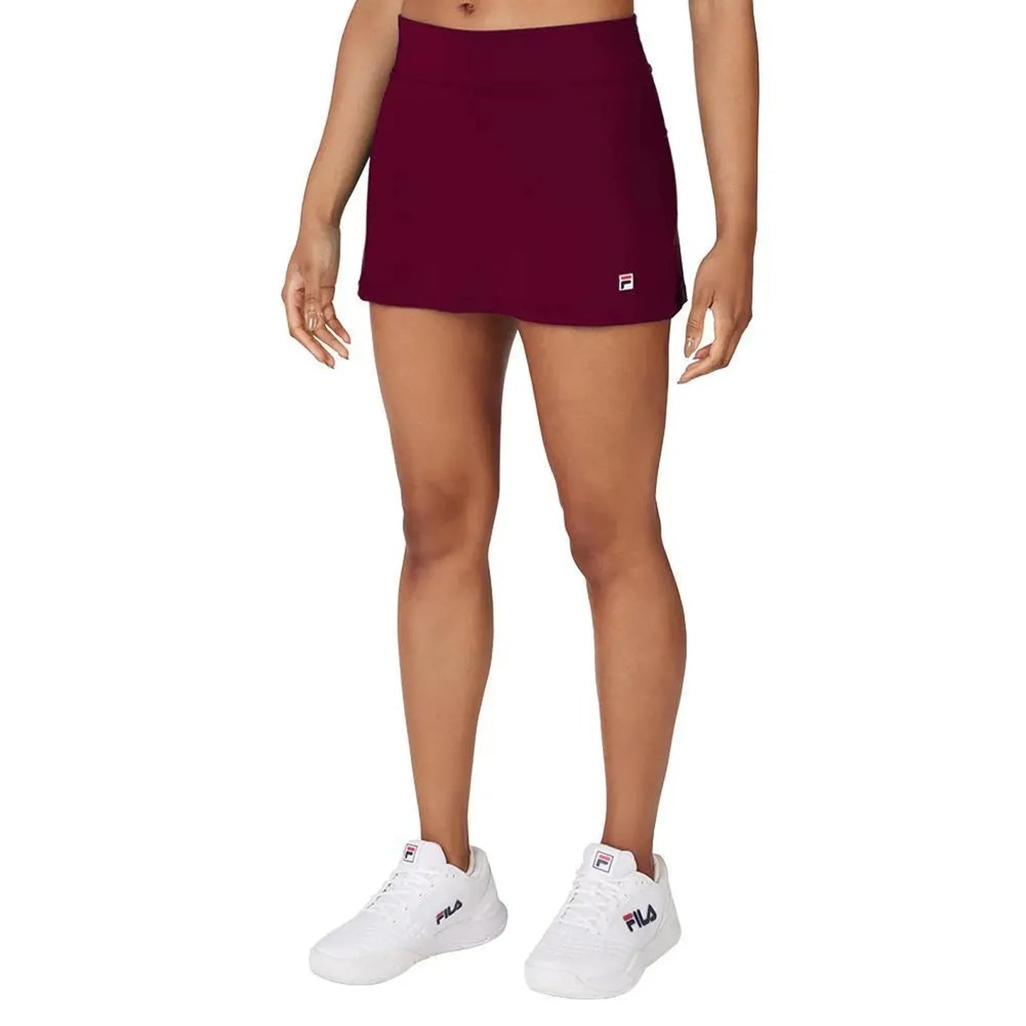 Women's Essentials A-Line 13.5 Inch Tennis Skort-Apparel-Fila-113350-600_CABERNET-L-Tennis Express