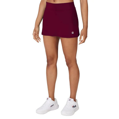 Women's Essentials A-Line 13.5 Inch Tennis Skort-Apparel-Fila-113350-600_CABERNET-L-Tennis Express