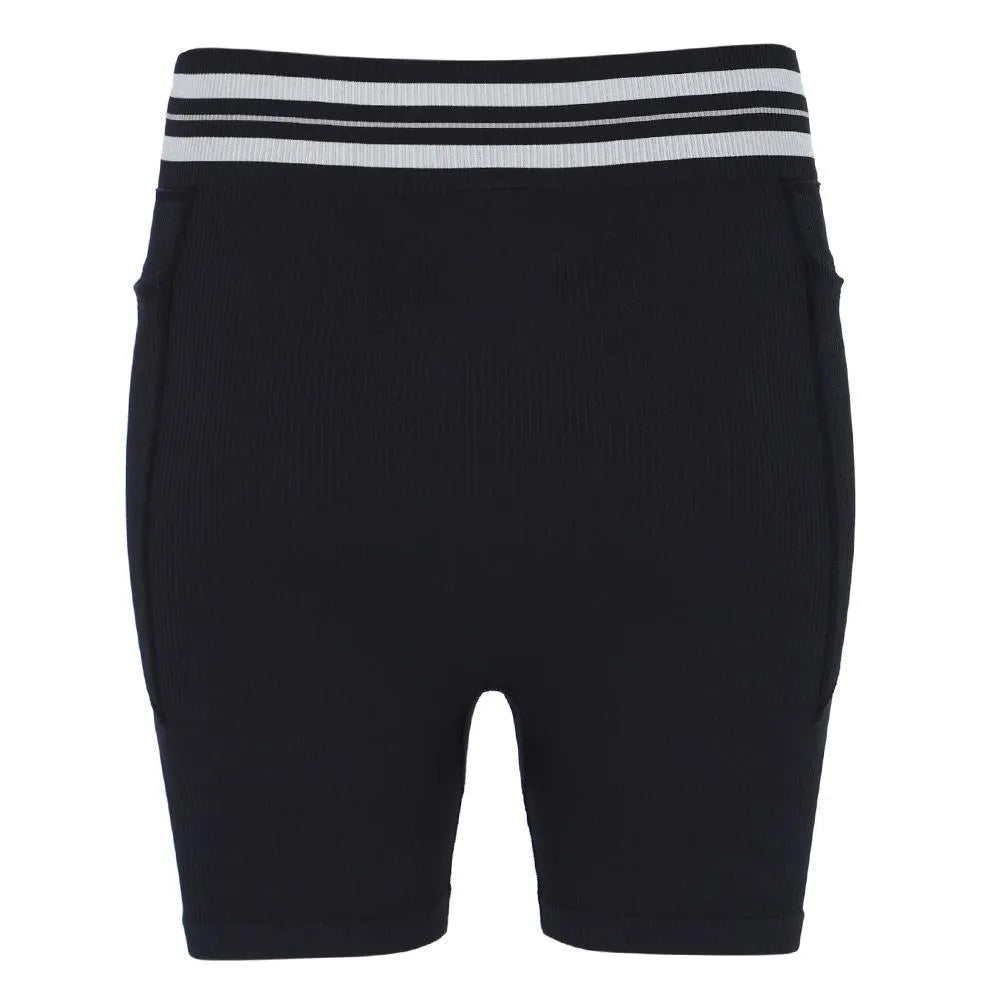 Womens Lucky Ace Seamless Tennis Shorts Black and Ultimate Gray-Apparel-Fila-113895-DEFAULT-L-1-[Sku]-Tennis Express