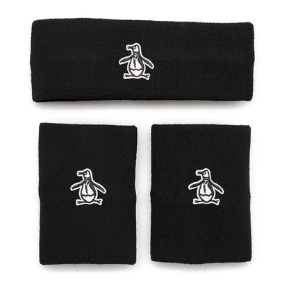 Men's Solid Head and Wristband Set-Accessories-Penguin-114232-001_CAVIAR-L-Tennis Express