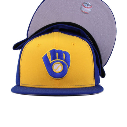 Milwaukee Brewers A Gold Light Royal Blue 1978 New Era 59Fifty Fitted