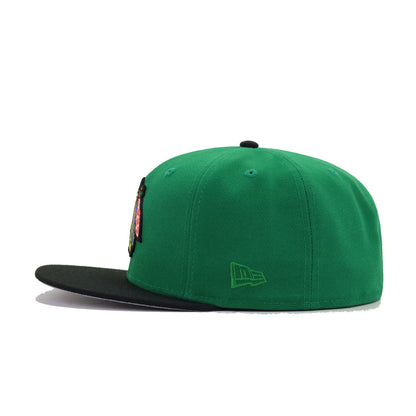Chicago Blackhawks Kelly Green Black New Era 59Fifty Fitted