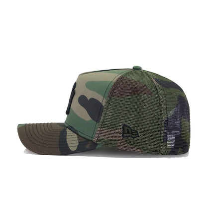 New York Yankees Woodland Camouflage New Era 9Forty A-Frame Trucker Snapback