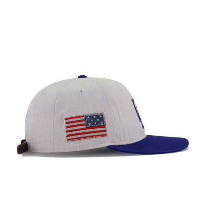 Los Angeles Dodgers THREE LOOMS Americana Herringbone New Era 9Fifty Retro Crown Strapback