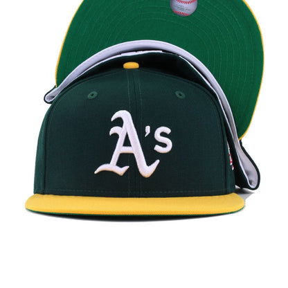 Oakland Athletics Dark Green A Gold 1989 World Series Battle of the Bay Cooperstown Green Bottom New Era 59Fifty Fitted