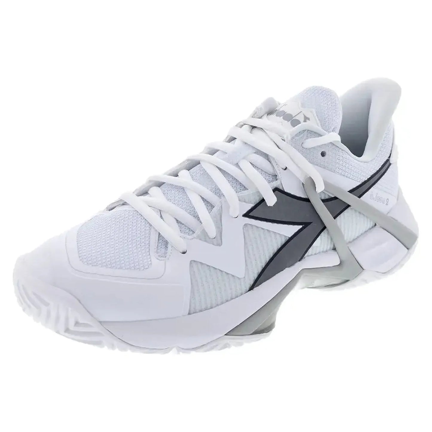 Men's B.Icon 2 AG Tennis Shoes White and Silver-Footwear-Diadora-179099-C6103BF2401copy-Tennis Express
