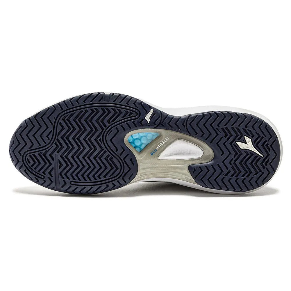 Men's Speed Blushield Fly 4 Tennis Shoes White and Blue Corsair
