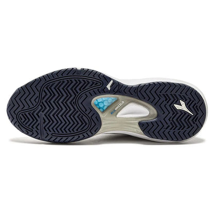 Men's Speed Blushield Fly 4 Tennis Shoes White and Blue Corsair