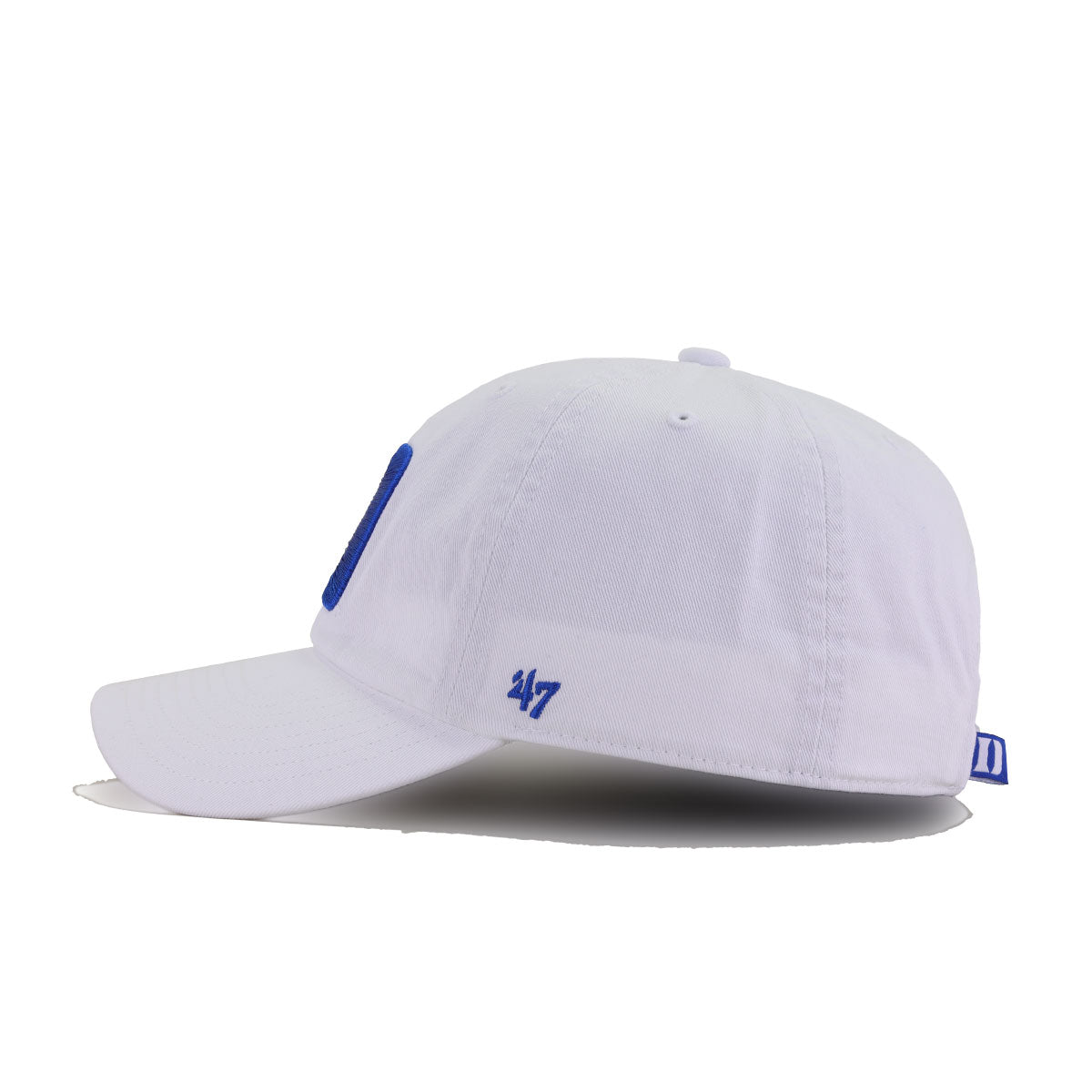 Duke University Blue Devils White 47 Brand Clean Up Dad Hat