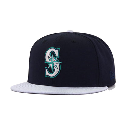 Seattle Mariners Navy Metallic Silver New Era 59Fifty Fitted