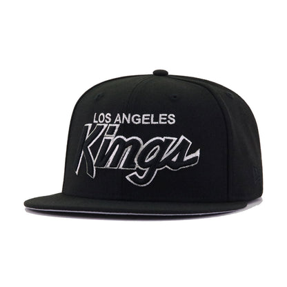 Los Angeles Kings Black SCRIPT New Era 59Fifty Fitted