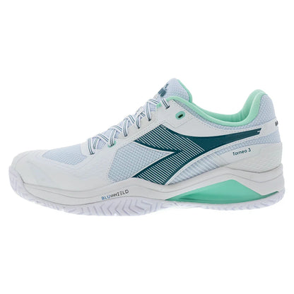 Men's Blushield Torneo 3 Tennis Shoes White and Shaded Spruce