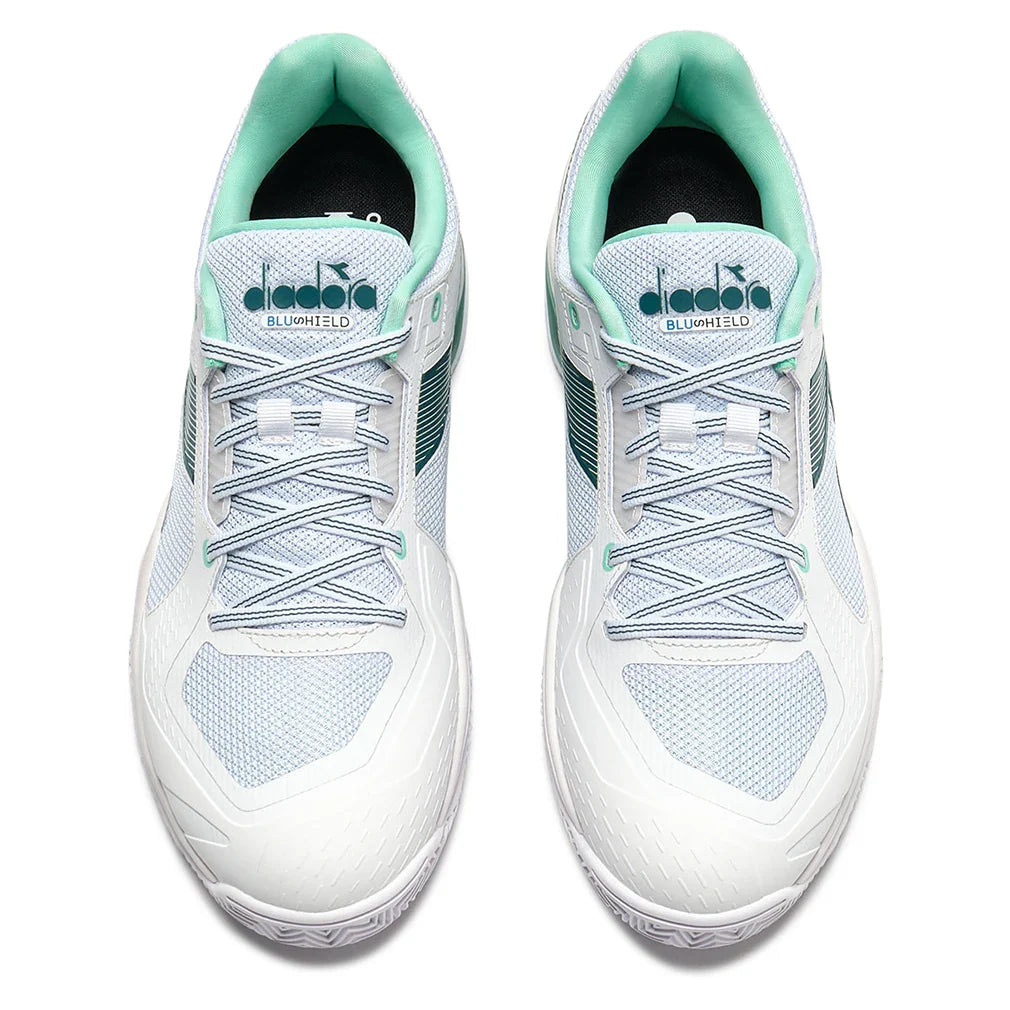 Men's Blushield Torneo 3 Clay Tennis Shoes White and Shaded Spruce