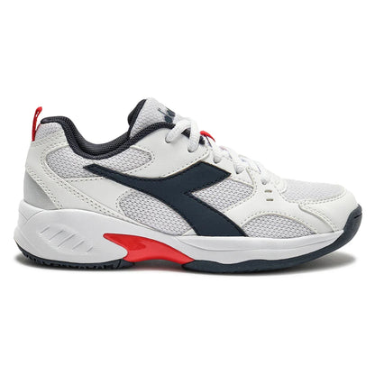 Juniors S Challenge 6 SL Tennis Shoes White and Blue Corsair