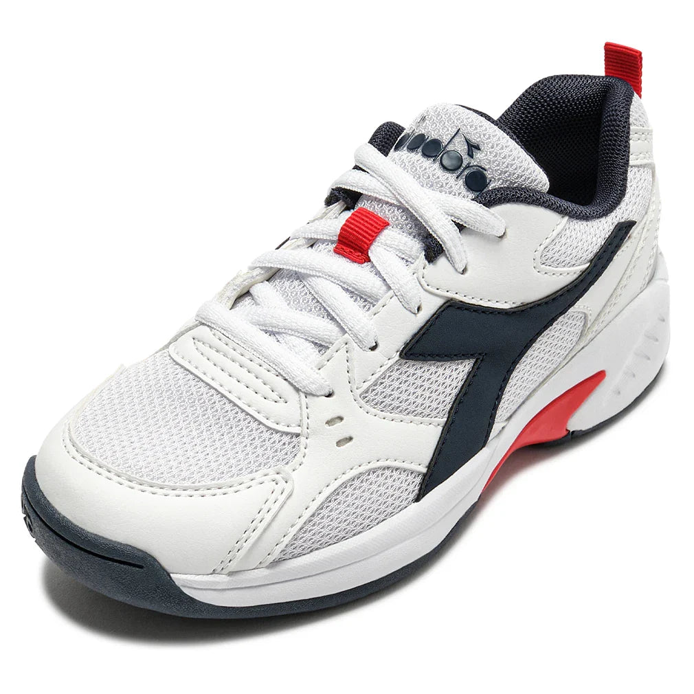 Juniors S Challenge 6 SL Tennis Shoes White and Blue Corsair-Footwear-Diadora-182738-C1494-710962Tennis Express