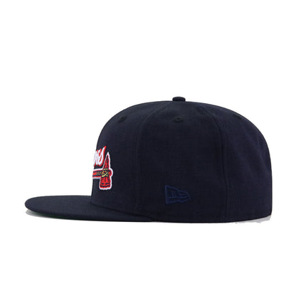 Atlanta Braves Navy Tomahawk Green Bottom New Era 59Fifty Fitted