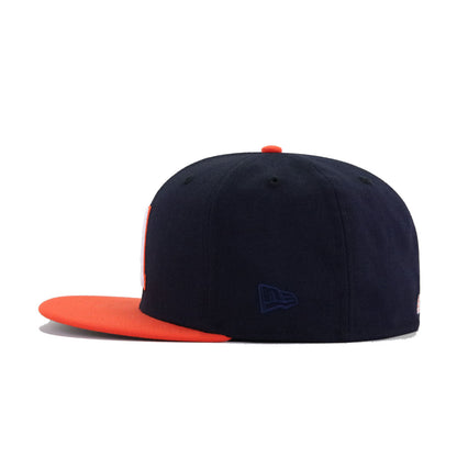 Houston Astros Navy Orange LIGATURE New Era 59Fifty Fitted