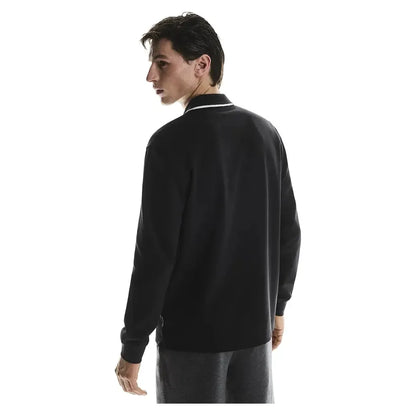Men's Courtside Long Sleeve Tennis Polo Black