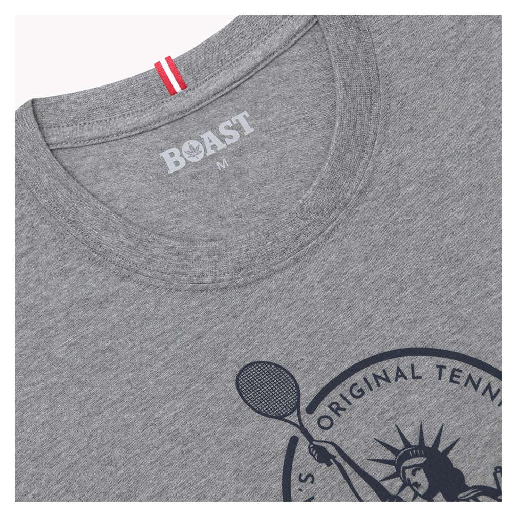 Men's Statue of Liberty Tennis Tee Heather Grey