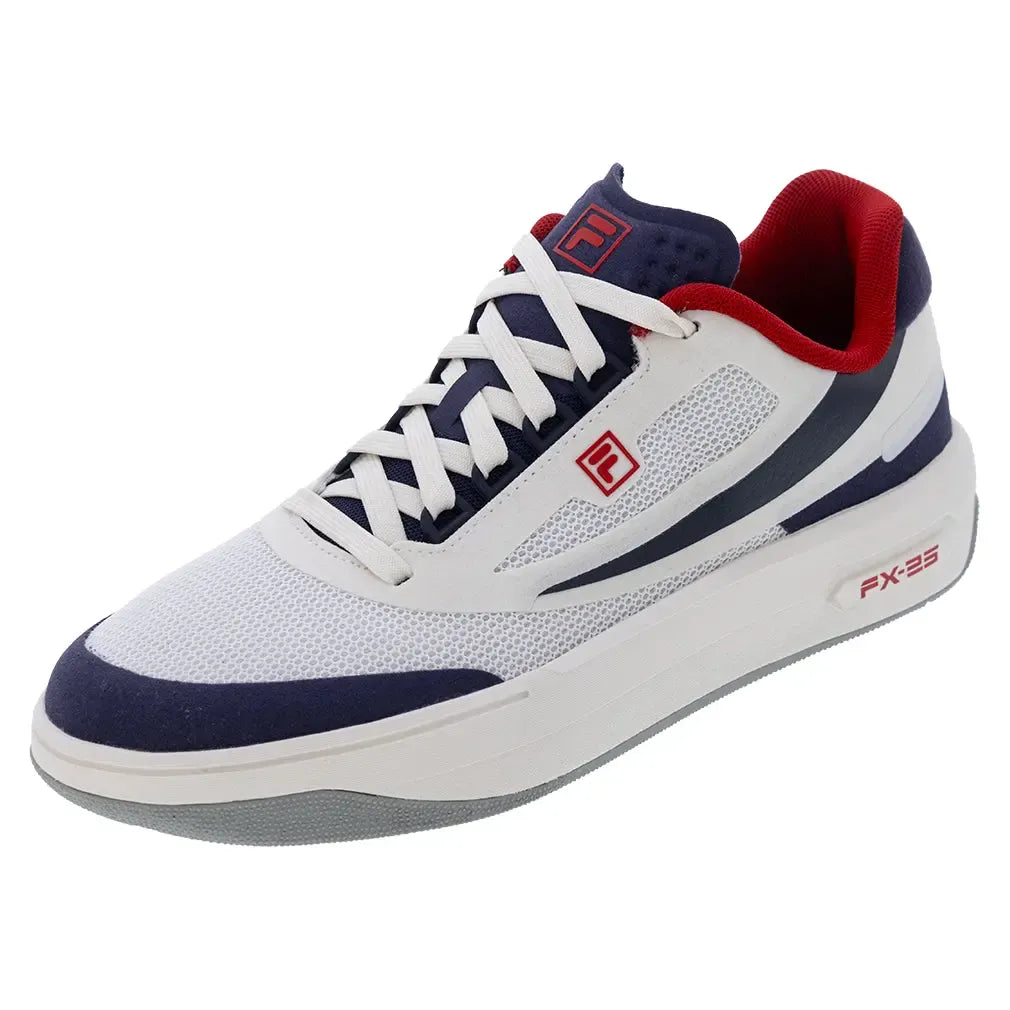 Men's FX-25 Tennis Shoes White and Navy-Footwear-Fila-1TM02079-151U2501copy-Tennis Express