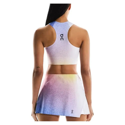 Women's Court Crop Tennis Top White and Indigo