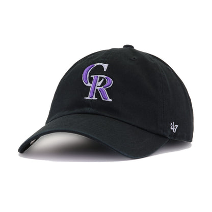 Colorado Rockies Black 47 Brand Clean Up Dad Hat
